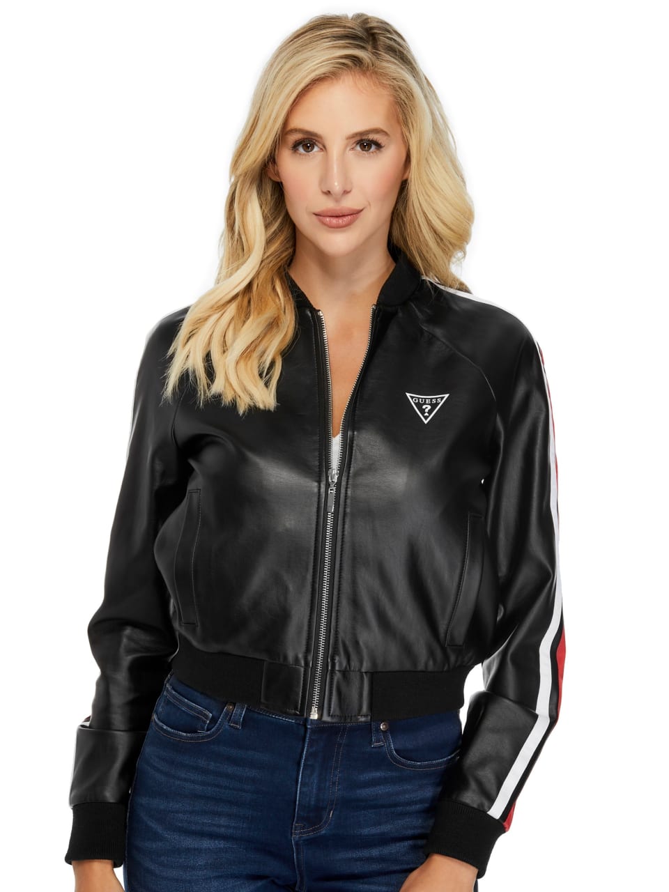 Guess Factory Maris Varsity Jacket In Black Lyst | lupon.gov.ph