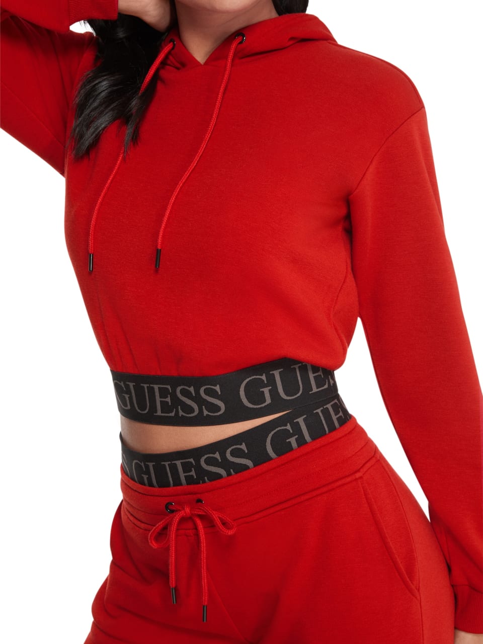 guess crop hoodie