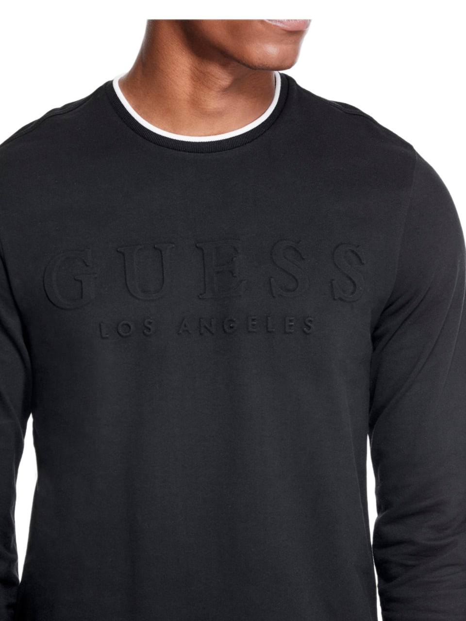 guess embossed logo sweatshirt