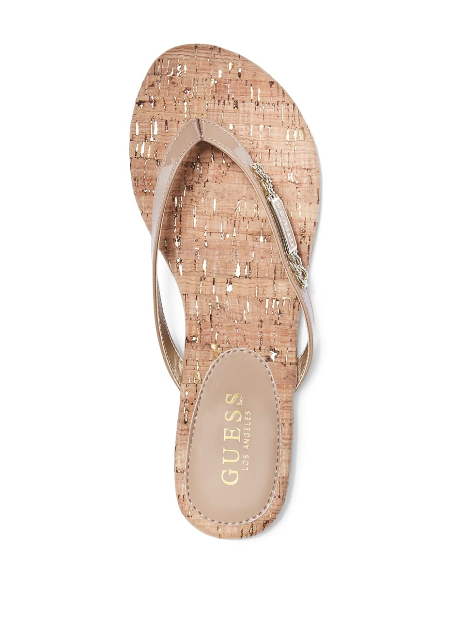red guess flip flops
