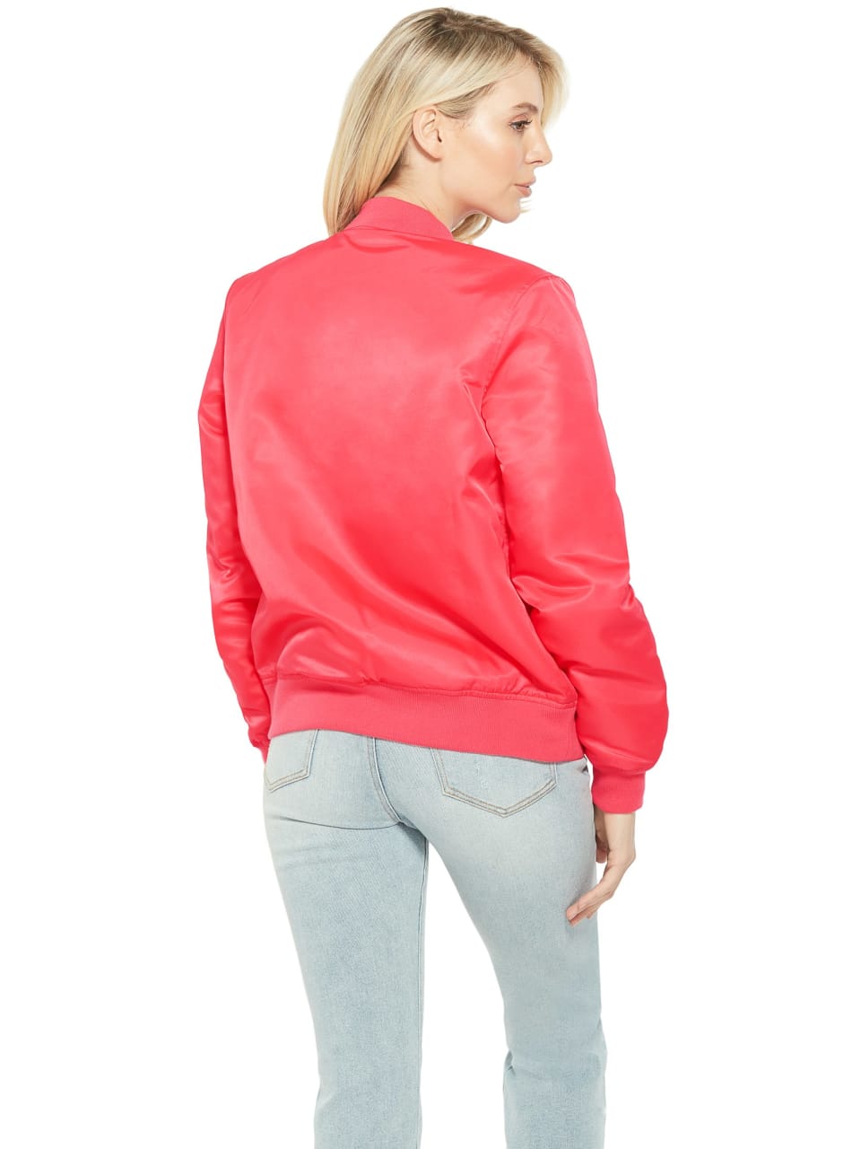 Download GUESS Factory Women's Brindi Nylon Mock-Neck Bomber Jacket ...