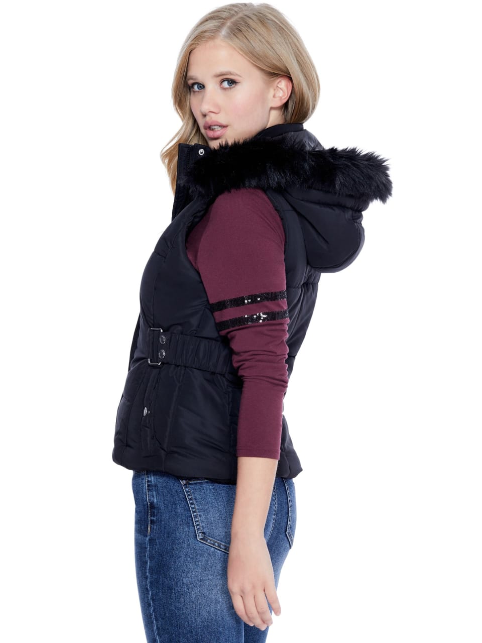 GUESS Factory Women's Maule Belted Puffer Vest eBay