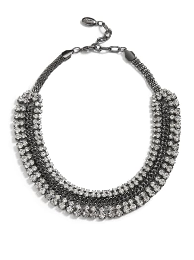 Hematite-Tone Crystal Collar Necklace | GUESS.com