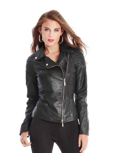 Myra Leather Moto Jacket | GUESS by Marciano