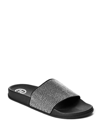 Sparkler Rhinestone Slide Sandals | GUESS.com