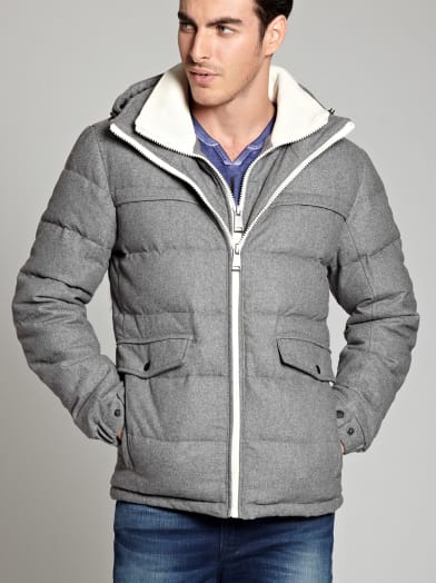 Wool Puffer Jacket | GUESS.com