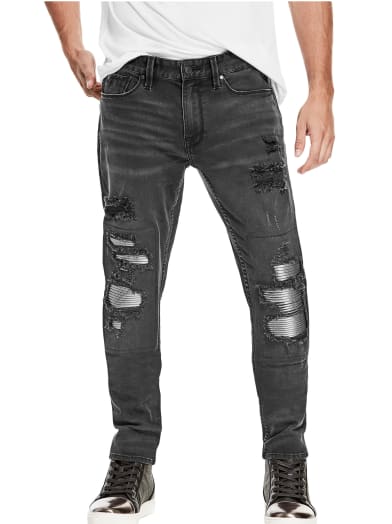 Slim Tapered Moto Jeans | GUESS.com