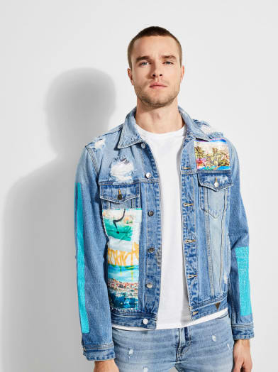 Dillon Patch Denim Jacket | GUESS.com