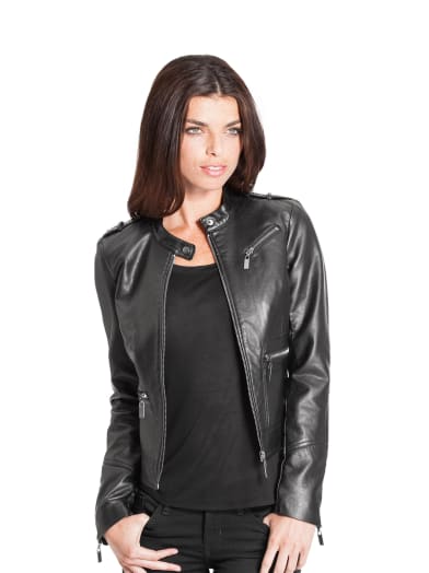 Faux-Leather Moto Jacket | GUESS.com