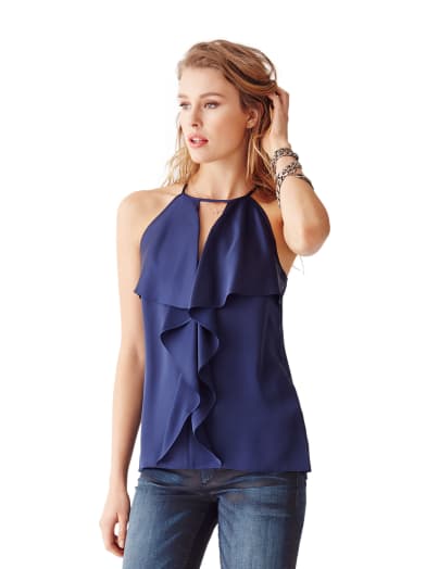 Juliet Sleeveless Ruffle Top | GUESS.com