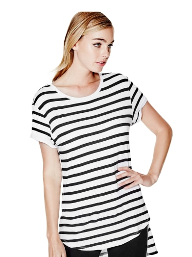 Tina Rolled-Sleeve Tunic Tee | GUESS.com