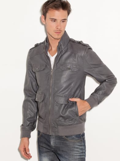 Rick Faux-Leather Jacket | GbyGuess.com