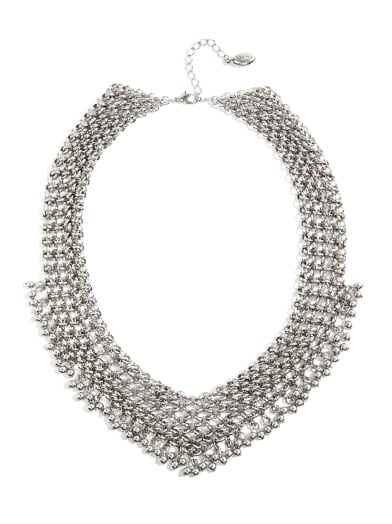 Silver-Tone Ball and Chain Necklace | GUESS.com