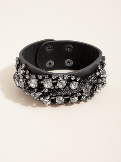 Button Cuff with Wrap Chain and Studs | GUESS.com