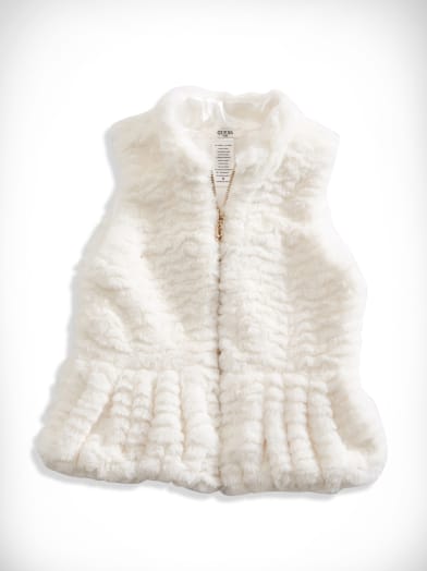 Little Girl Faux-Fur Zip Vest (2-6x) | GUESS.com