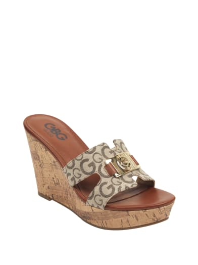 guess cork wedges