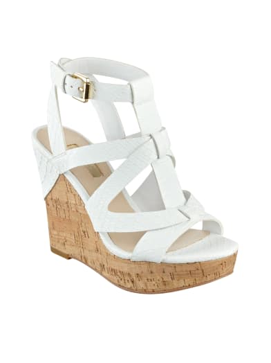 Harlea Cork Wedges | GUESS.com