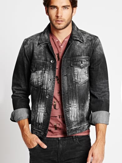 Dillon Denim Trucker Jacket in Cloudburst Wash | GUESS.com