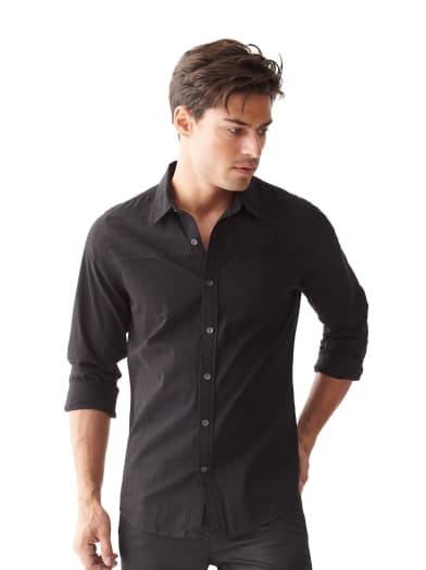 Canal Long-Sleeve Slim-Fit Dobby Shirt | GUESS.com