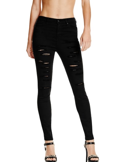 Fatima High-Rise Destroyed Skinny Jeans | GbyGuess.com