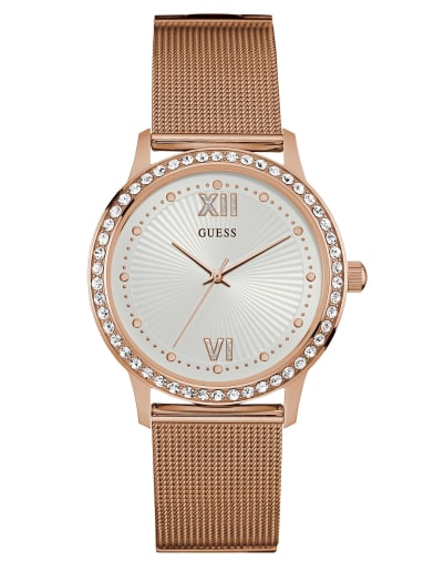 Rose Gold-Tone Elegant Sparkle Watch | GUESS.ca