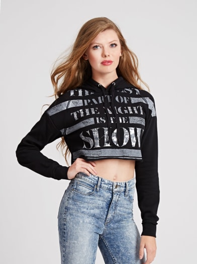 guess kapşonlu sweatshirt