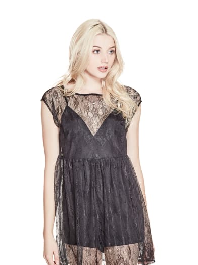 Hailey Lace Romper Dress | GUESS.com