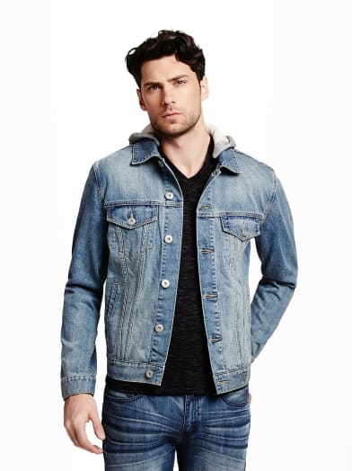 Huntington Hooded Denim Jacket | GuessFactory.com