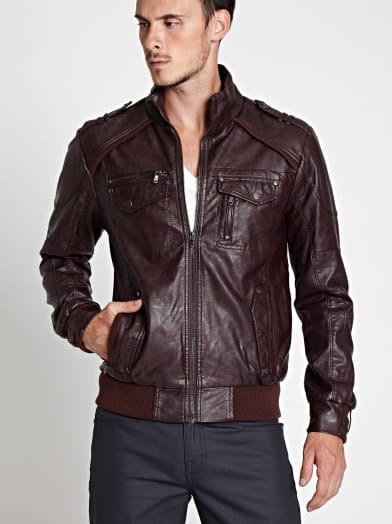 Hollman Faux-Leather Jacket | GbyGuess.com