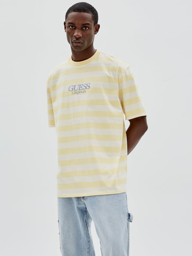 Guess striped t shirt mens clearance