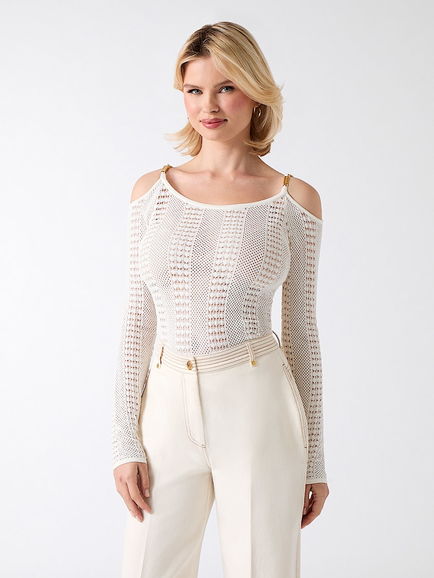 MARCIANO BY GUESS Emma Cold-Shoulder Sweater Top