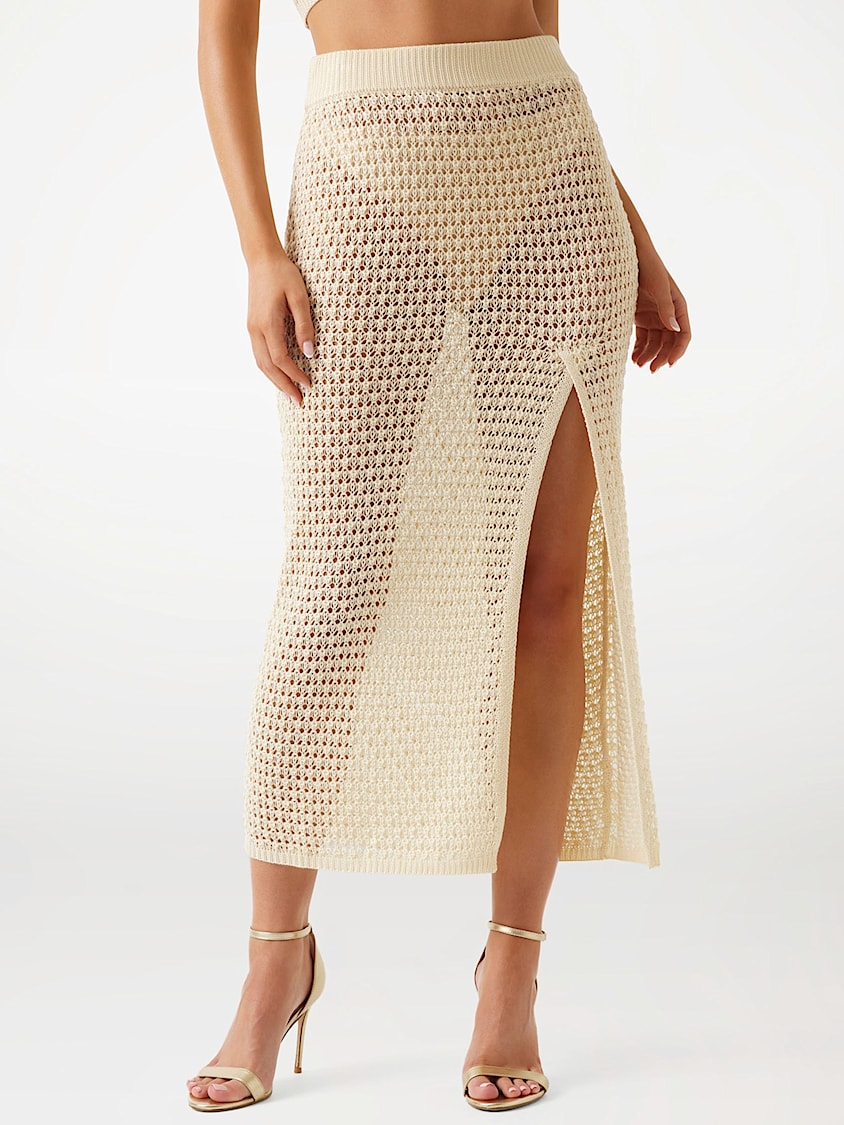 GUESS Open-Knit Crochet Skirt