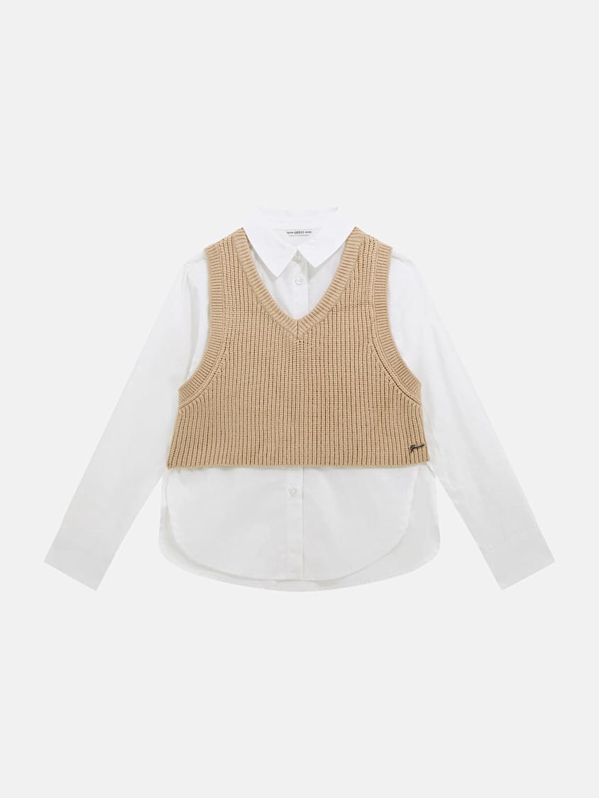 GUESS KIDS Poplin Shirt With Vest