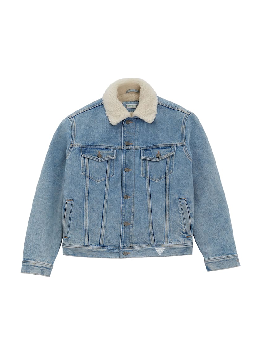 GUESS USA Blue Denim Sherpa Jacket