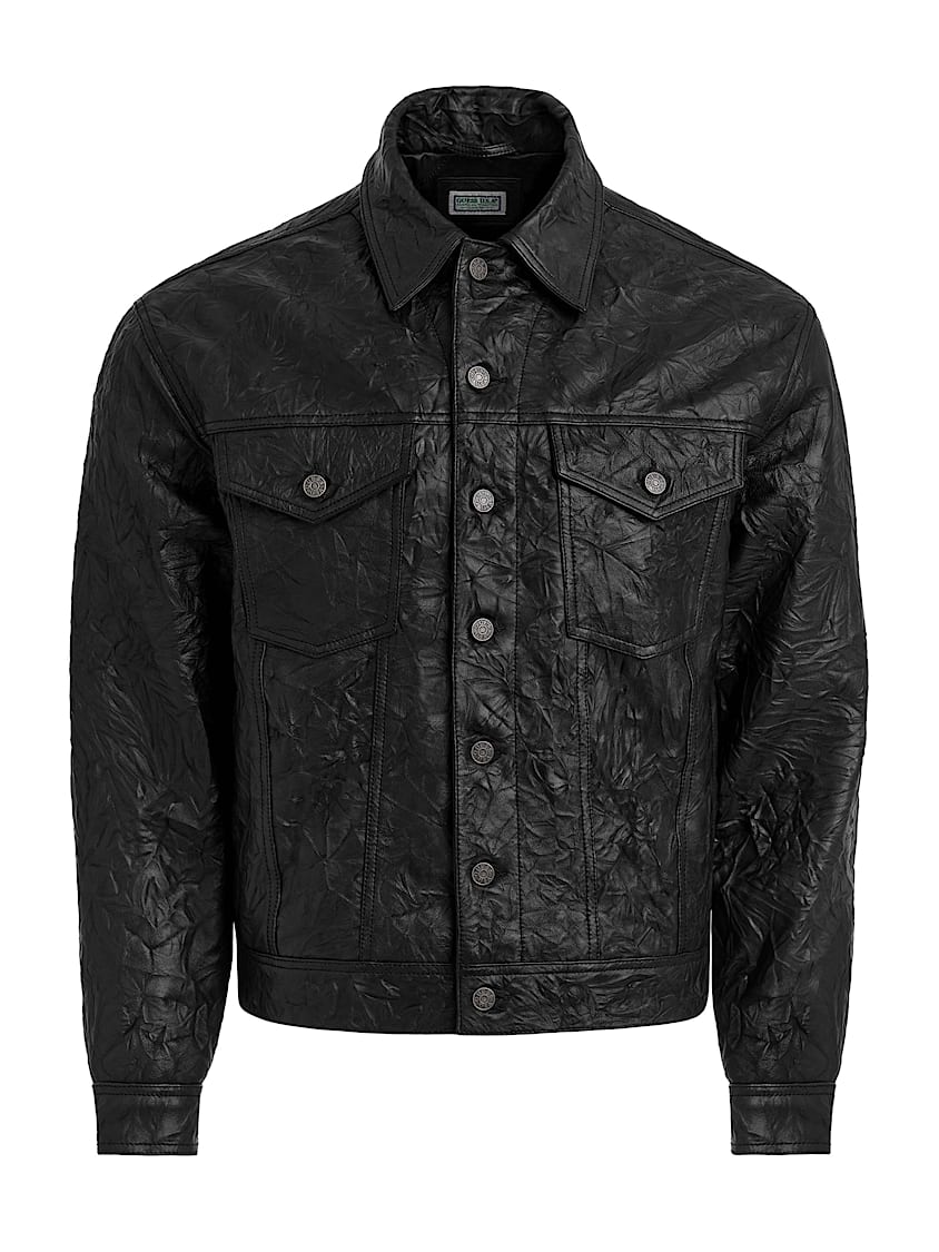 GUESS USA Leather Trucker Jacket