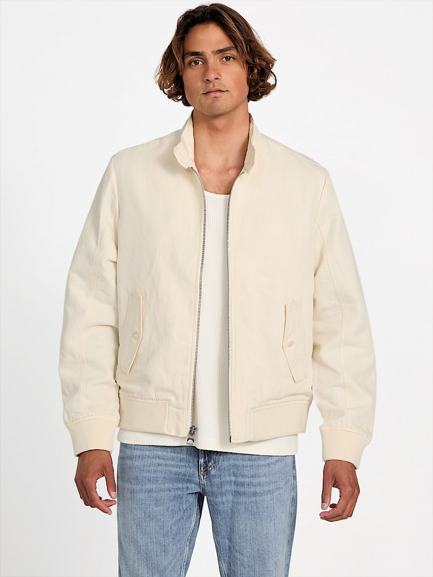 GUESS Eco Nolan Linen Harrington Jacket