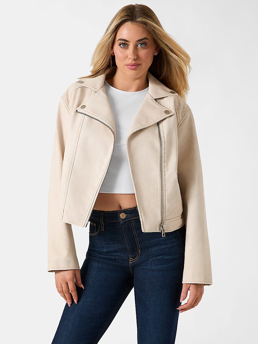 GUESS Leather Biker Jacket