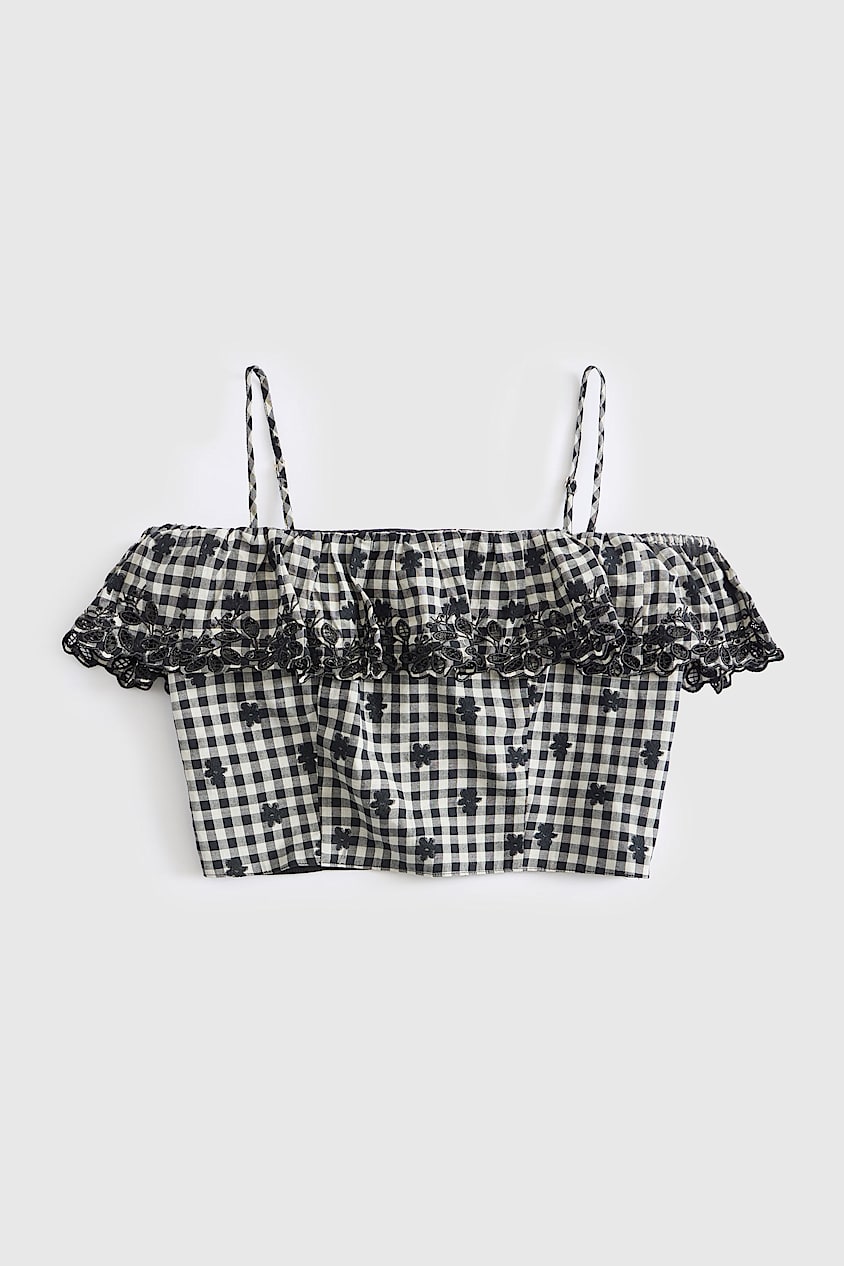 GUESS Off Shoulder Ruffled Top