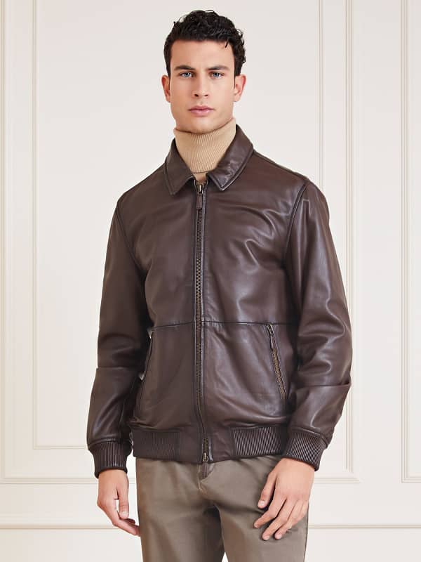 Veste En Cuir Véritable Marciano