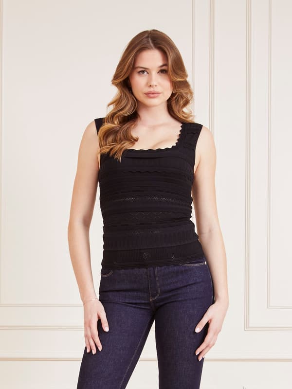 Top En Maille Ruban Crochet Marciano