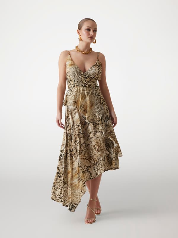 Asymmetrisches Animalier-Kleid Marciano