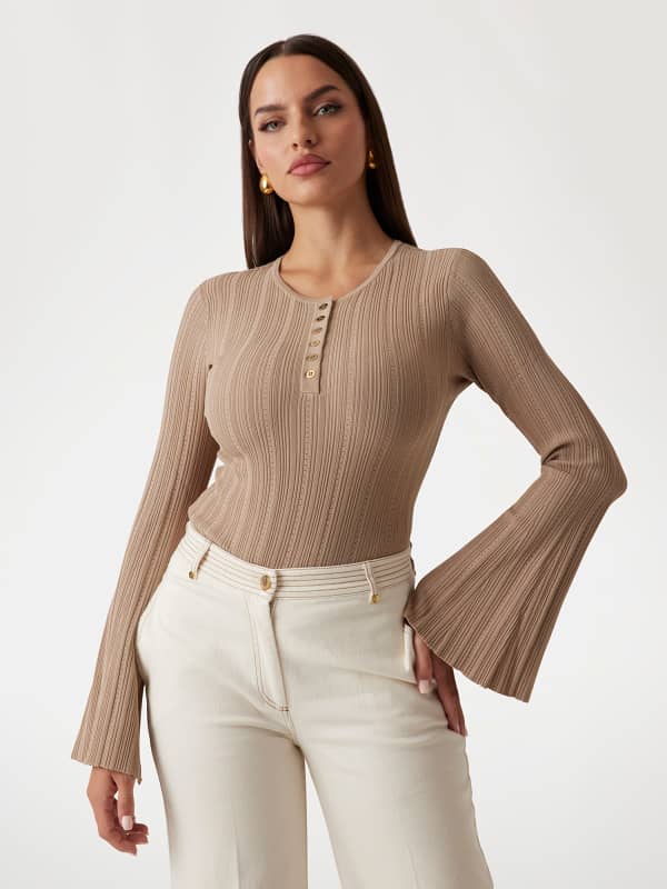 Marciano Henley-Pullover Rippstrick