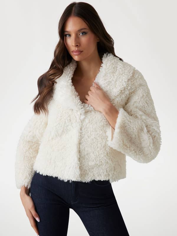 Marciano Cropped Kunstpelzjacke