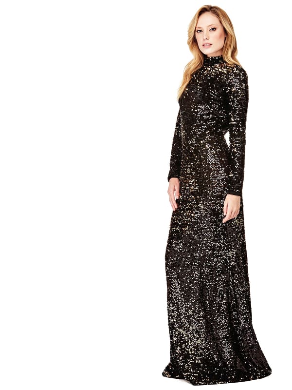 guess black sequin dress