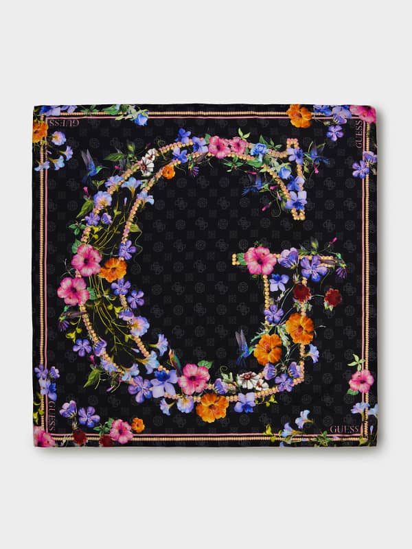 

Платок Смесовый Шелк Цветочный Принт