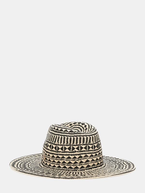 Chapeau En Paille Motif Géométrique