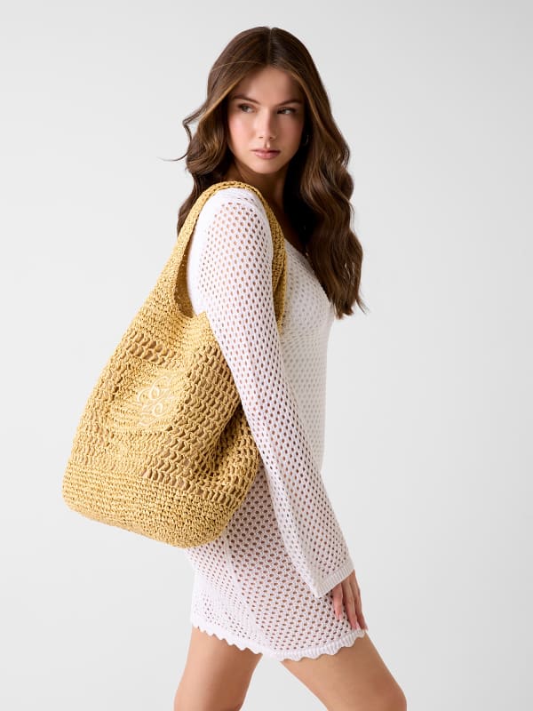  Guess Raffia Schultertasche 