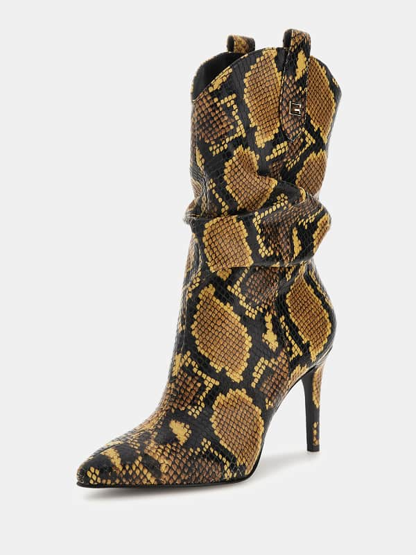 Guess Benisa Python-Print Ankle Boots