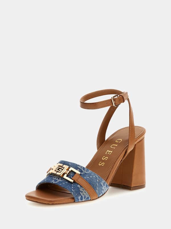 Sandalette Grato Leder-Mix Denim