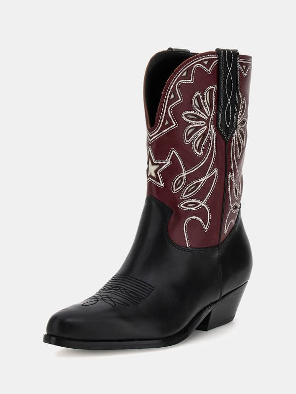 Guess Ginnie Genuine Leather Cowboy Boots